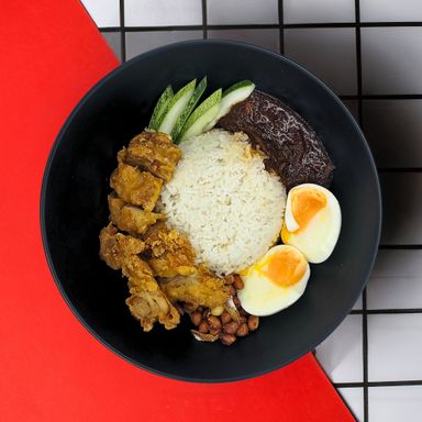 Nasi lemak crispy chicken chop