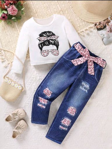 Girls 4 to 7 years top and pants