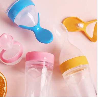  Baby Cereal Feeder Squeeze Bottle With Spoon