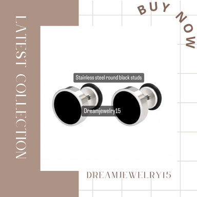 Stainless steel round black studs