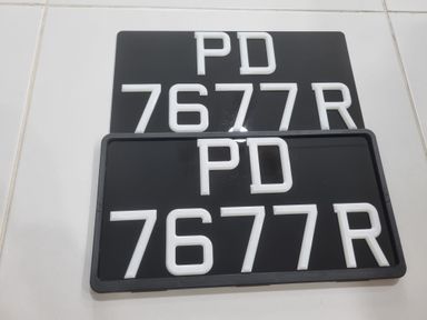 Singapore LTA compliant measurement 3d car plate words fonts