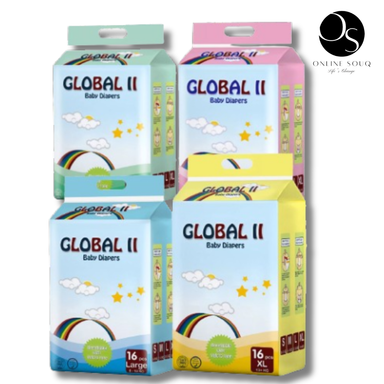 Global II Baby Diapers Tape Type 16pcs 