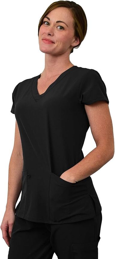 Plus Size Classic V Neck Scrub Top