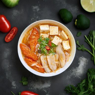 Vegan Hue noodle soup (Bún Huế chay)