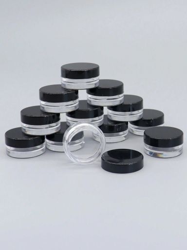 2Pcs 1G Mini Plastic Cream Jars