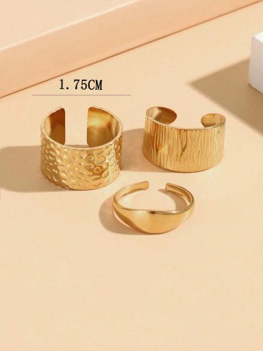 3pcs Textured Cuff Ring