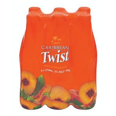 CARIBBEAN TWIST PEACH PARADISE 275ML 6 PACK