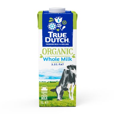 True Dutch Organic UHT Whole Milk - Case 1L x 12