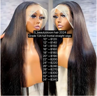 Full frontal kinky straight wig 26''