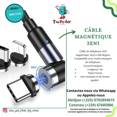 CÂBLE MAGNÉTIQUE 3EN1