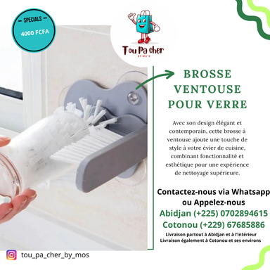 Brosse Ventouse pour verre