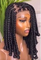 Knotted end braide wig