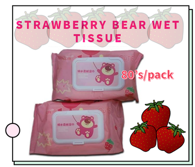 STRAWBERRY BEAR WET TISSUE (80'PLY)