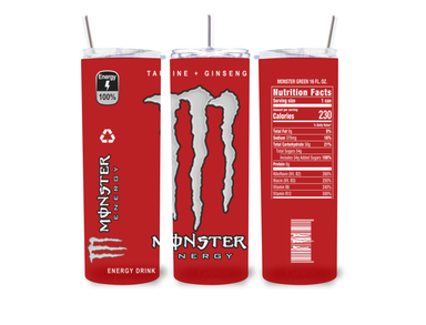 Monster- 20 Oz Skinny Tumbler With Straw & Lid  #3