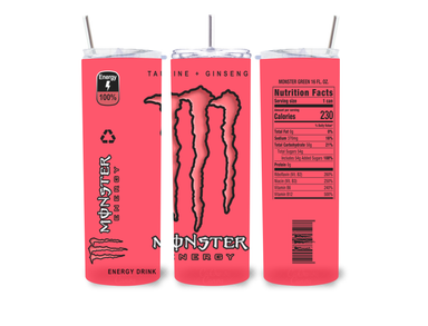 Monster- 20 Oz Skinny Tumbler With Straw & Lid  #6