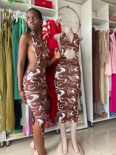 Chocolate backles tank dress 