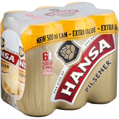 HANSA PILSENER 500ML CAN 6 PACK