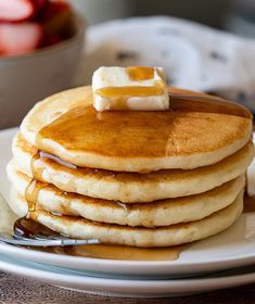 Classic American Pancakes with Maple Syrup