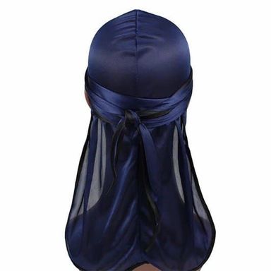 Navy Blue silk durag (with black edges)