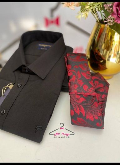 100% cotton black formal shirt