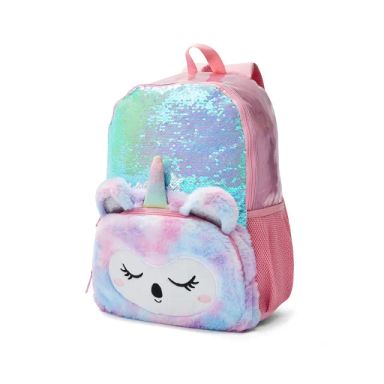 Anko | Mixed Plush Backpack | Pink