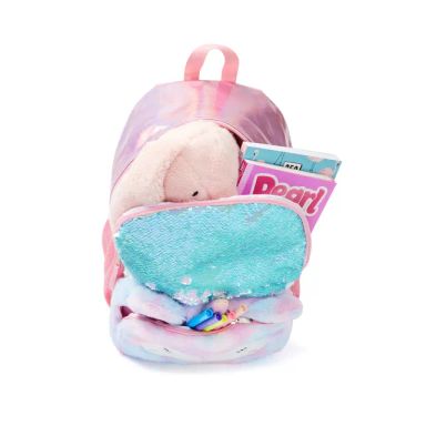 Anko | Mixed Plush Backpack | Pink