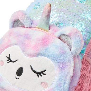 Anko | Mixed Plush Backpack | Pink