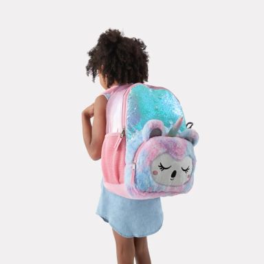 Anko | Mixed Plush Backpack | Pink