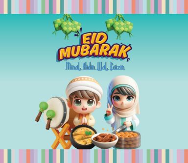 Sampul Raya Candy 1: Couple Eid Mubarak (Turquoise)