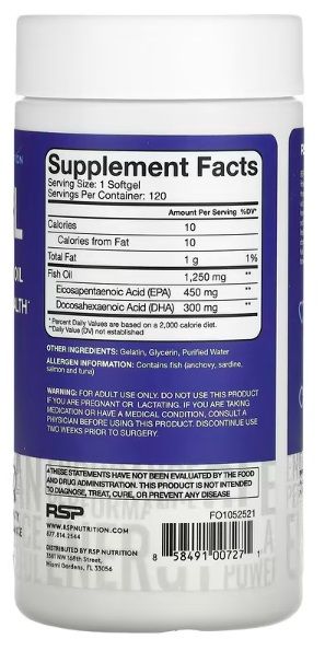 RSP NUTRITION FISH OIL  1,250 MG 120 SOFTGELS 