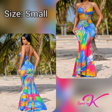  Women's Tropical Print Cami Dress