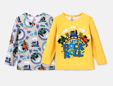 Digital Print Toddler Boy Long-sleeve T-Shir