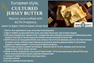 Butter, cultured Butter made in the French method with ACTIV Probiotics