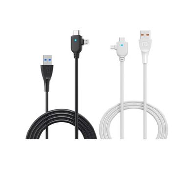 Portronics Konnect Spydr 2 1 Meter Multi-Functional Charging Cable ( Type-C + Micro USB Cable) Assorted Color