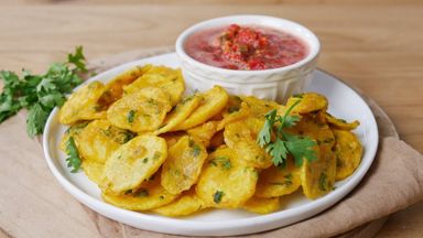 Bhajia; Chipped Potatoes with spices