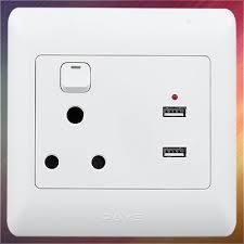WALL SOCKET 1X3PIN 2XUSB PAYS