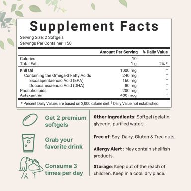 Antarctic Krill Oil with Omega 3- 300 softgels