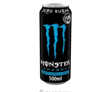 Monster zero black/blue £1.55pm 12x500ml  BBE 12/24 