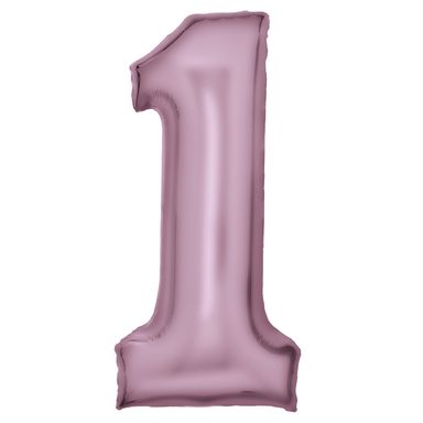 Number 1 Silk Pastel Pink Amscan SuperShape Foil Balloons