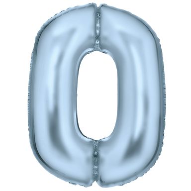 Number 0 Silk Pastel Blue Amscan SuperShape Foil Balloons