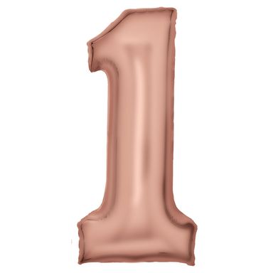 Number 1 Silk Rose Gold Amscan SuperShape Foil Balloons