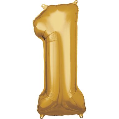 Number 1 Gold Amscan SuperShape Foil Balloons