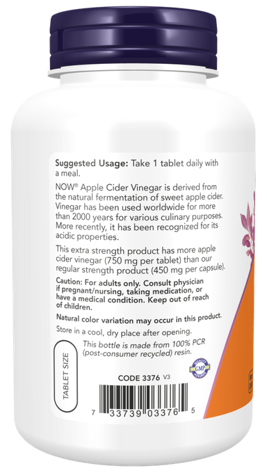 Apple Cider Vinegar, Extra Strength 750 mg Tablets