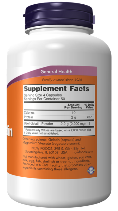 Beef Gelatin 550 mg Capsules - Nutritional Support