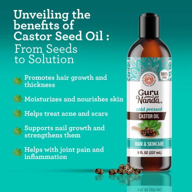 COLD-PRESSED CASTOR OIL - 8 OZ