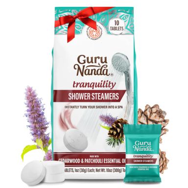 TRANQUILITY CEDARWOOD & PATCHOULI SHOWER STEAMERS - INDIVIDUALLY WRAPPED - 10 COUNT