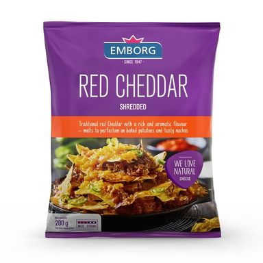 Emborg Shredded Red Cheddar 200g