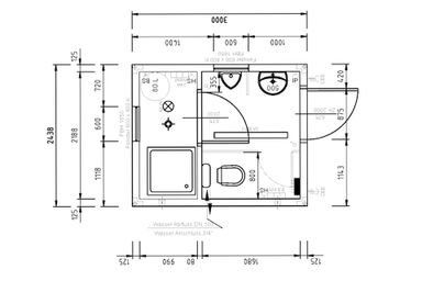 CONTENEUR SANITAIRE DOUCHE ET WC 7.5 M²