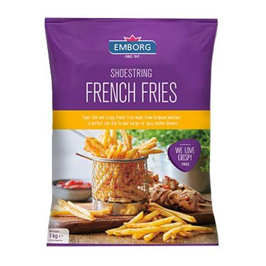 Emborg Frozen French Fries - Shoestring 1kg 