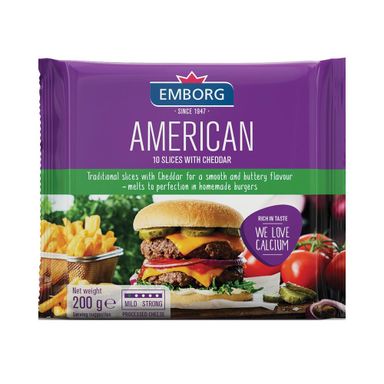 Emborg American Sliced with Cheddar 200g